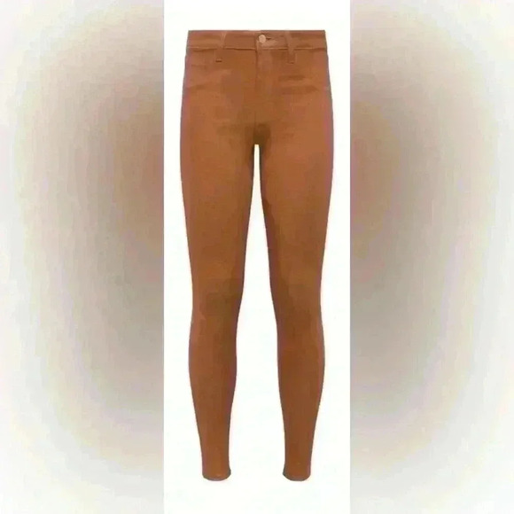L'agence - Marguerite Coated High-Rise Skinny Jeans - Tan Sz 26 NWOT - Picture 8 of 15